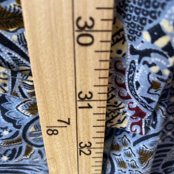 Java Lava Mens XL Short Sleeve Blue & Beige Paisley Button-Up Shirt Coastal Beec - Picture 13 of 14